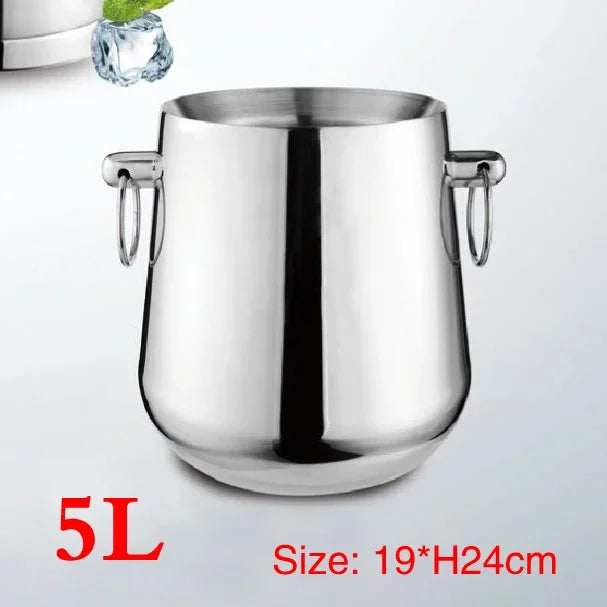 Stainless Steel Double Layer Thickened Ice Storage Barrel