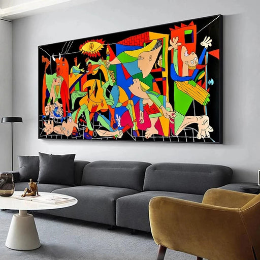 Vibrant Picasso-Inspired Abstract Canvas Artwork for Stylish Home Decor