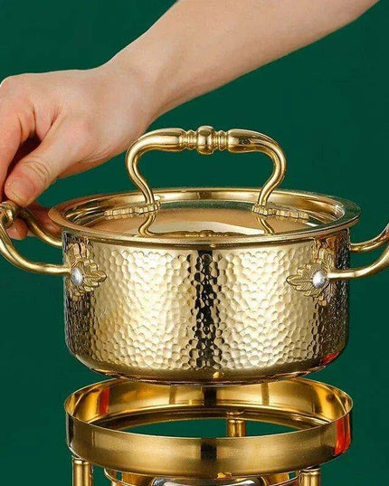 Solo Dining Stainless Steel Pot Set with Integrated Alcohol Burner