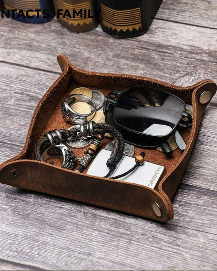 Luxurious Foldable Leather Desk Organizer Tray