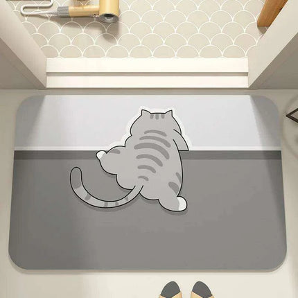 Cartoon-Inspired Diatomite Quick-Drying Bath Mat - Fun and Functional Home Rug
