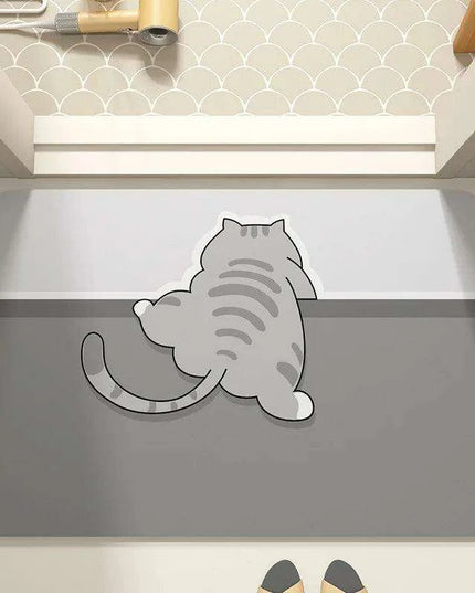 Cartoon-Inspired Diatomite Quick-Drying Bath Mat - Fun and Functional Home Rug