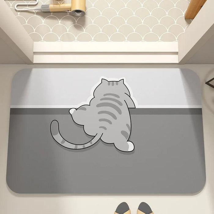 Cartoon Diatomite Quick-Dry Bath Mat - Premium Water-Absorbent Rug with Anti-Slip Design