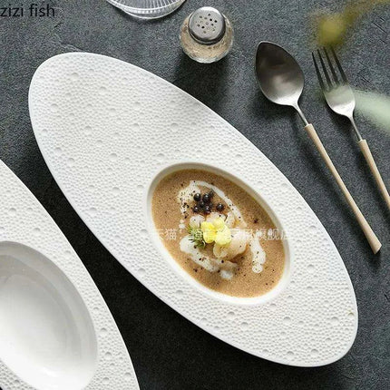 Elegant Oval Ceramic Dining Set: Enhance Your Home and Restaurant Meals