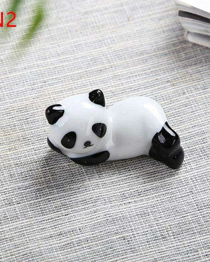 Playful Panda Ceramic Chopsticks Rest - Fun Table Decor for Asian Cuisine