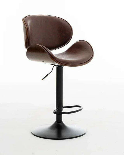 Chic Adjustable Genuine Leather Bar Stool - Stylish Modern Comfort Solution