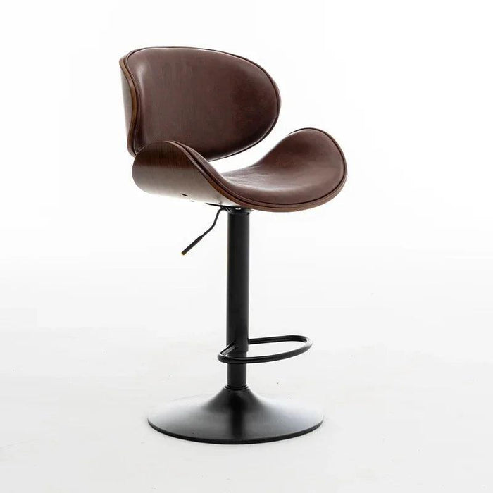 Luxurious Leather Adjustable Bar Chair - Modern Comfort and Style