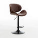Luxurious Leather Adjustable Bar Chair - Modern Comfort and Style