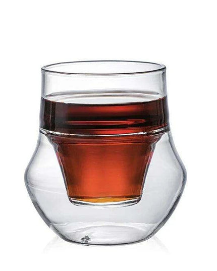 Artisan Japanese Double Insulated Coffee Glass Mug