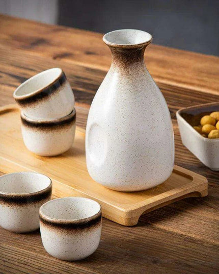 Refined Japanese Ceramic Sake Set for Elegant Beverage Serving