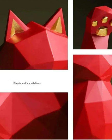 Chic Nordic Lucky Cat Statues - Modern Feng Shui Decor for Home and Office