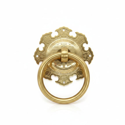 Brass No-Drill Drawer Pull Small Vintage Circle Ring Handle for Furnit