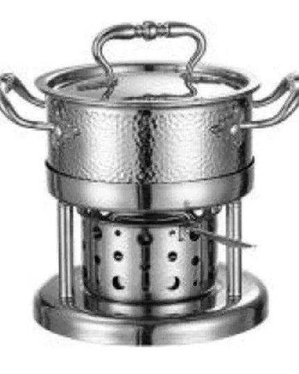 Solo Dining Stainless Steel Pot Set with Integrated Alcohol Burner