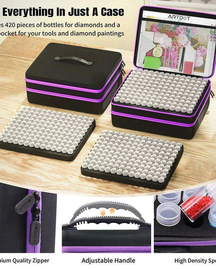Extraordinary 420-Slot Diamond Painting Organizer with Essential Accessories for Creative Artists