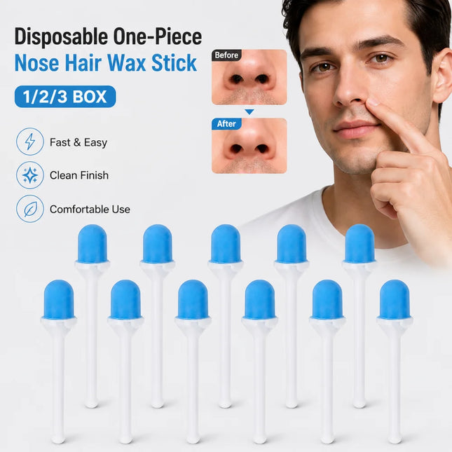 Disposable Nose Hair Wax Sticks with Collar Guard, 10–30 Pieces