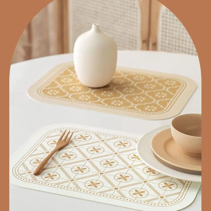 Nordic Retro Stylish PU Leather Placemat | Easy-Clean & Heat-Resistant