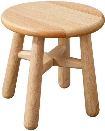 Rustic Kids' Round Wooden Bench - Stylish Multi-Use Stool for Home Decor