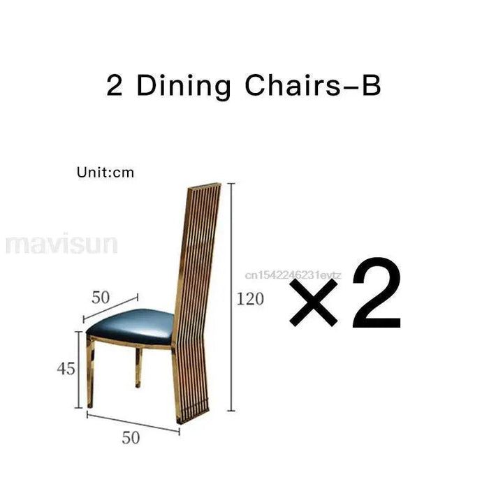 Exquisite Italian-Inspired White Marble Dining Set with Sleek Stainless Steel Chairs - Limited Edition