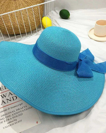 Korean-Inspired Oversized Foldable Women's Sun Hat - Ultimate 15CM Brim for Summer Getaways