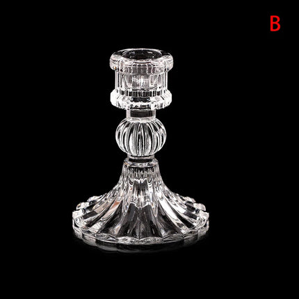 Vintage Clear Glass Candlestick Holder — Dinner & Wedding Decor