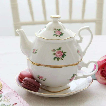 Elegant Vintage Floral Bone China Tea Set - English Rose Collection