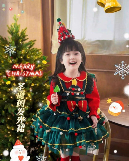 Enchanted Winter Velvet Princess Dress for Girls with Elegant Layered Design