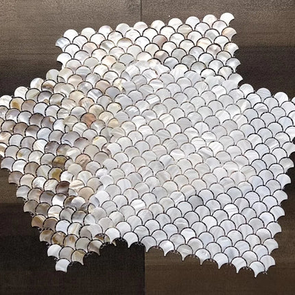 Natural Shell Mosaic Fish Scale Wall Art — Eco-Friendly Coastal Decor