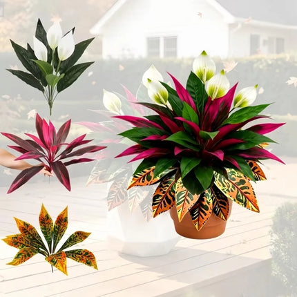 UV Resistant Fall Artificial Dragon Blood Tree Lifelike Fade-Resistant
