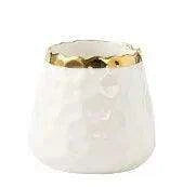 Elegant Golden Veined Ceramic Cutlery Collection with Chic Storage Holder