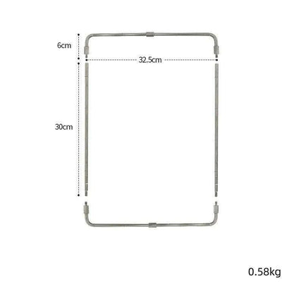 Multi-Functional Stainless Steel Camping Gear Organizer with Built-in Light Stand and Storage Solutions