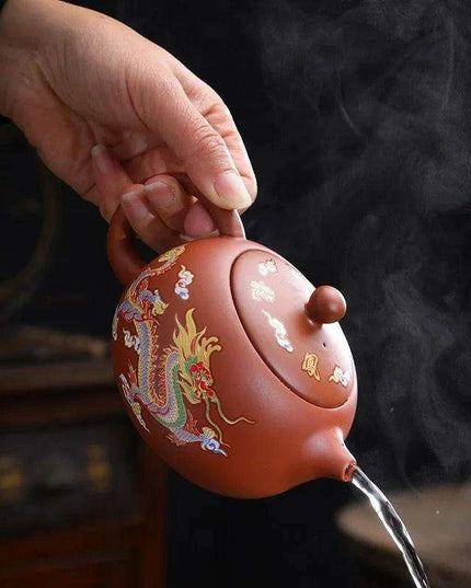 Magical Color-Changing Purple Clay Teapot and Cup Set for Kung Fu Tea Ceremonies