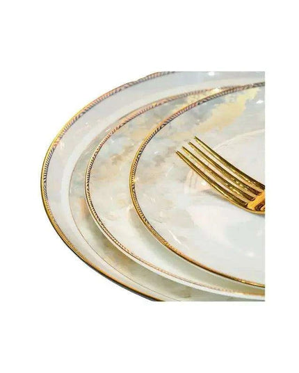 Sleek Korean-Inspired White Ceramic Dinnerware Collection - Luxe Table Setting