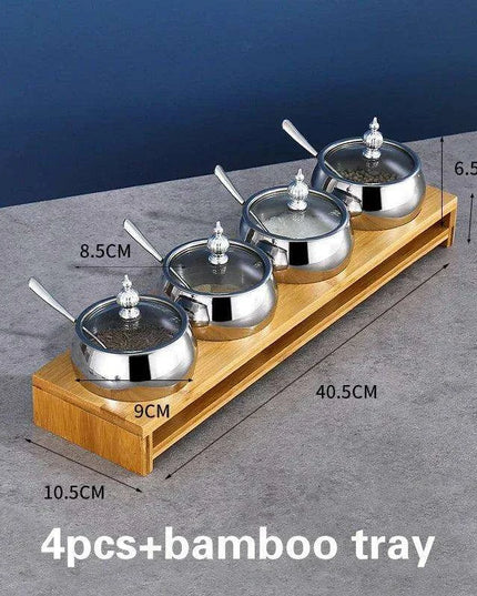 Stainless Steel Spice Storage and Oil Sprayer Set - Essential Organizer for Culinary Lovers