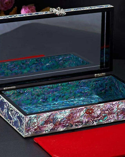 Exquisite Mother of Pearl Butterfly Keepsake Box with Elegant Lid