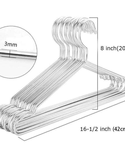 50-Pack Durable Stainless Steel Hangers for Kids' Closet Organization