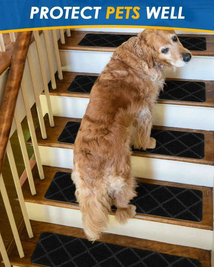 SafetyStep Cushioned Non-Slip Stair Tread Mats - Water-Absorbent Safety Solution