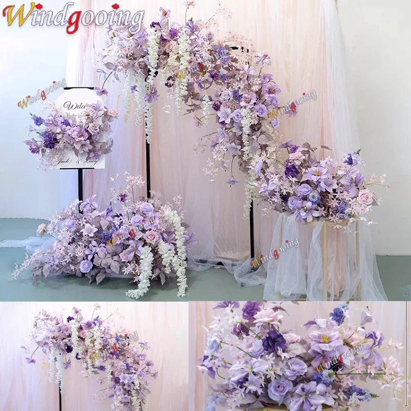 Lavender Hydrangea Silk Flower Row – Wedding Arch & Centerpiece