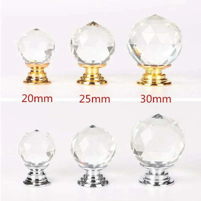 Elegant Clear Crystal Cabinet Knobs - Stylish Drawer Pull Handles with Sturdy Zinc Alloy Base