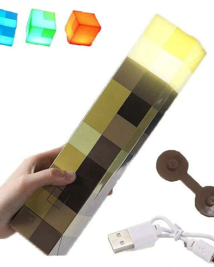 Playful Brownstone Cartoon LED Rechargeable Night Light Torch for Kids - 11-Inch with 4 Color Options