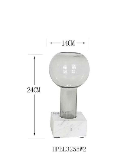 Sleek Modern Glass Vase Collection with Elegant Marble Base for Home Aesthetics and Plant Display