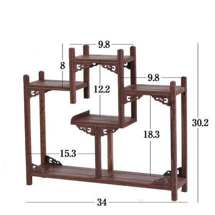 Handcrafted Wooden Display Stand for the Traditional Kung Fu Tea Ceremony