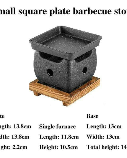 Japanese Charcoal Grill & Tea Infuser Set with Korean BBQ Plate - Ultimate Outdoor Cooking Delight