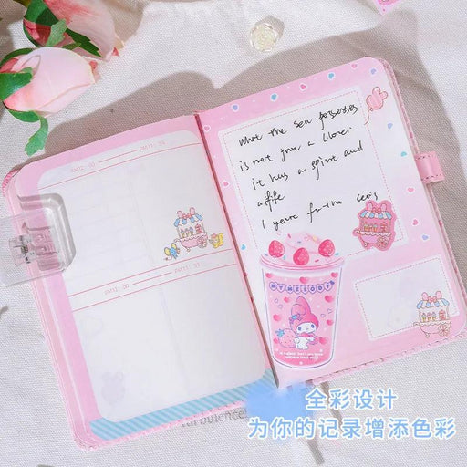 Enchanting Kawaii 6-Ring Journal with Heart and Moon Design