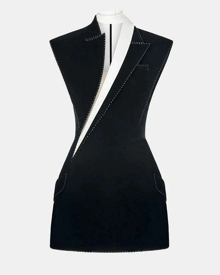 Asymmetrical Summer Dress with Contrast Ribbon Bow