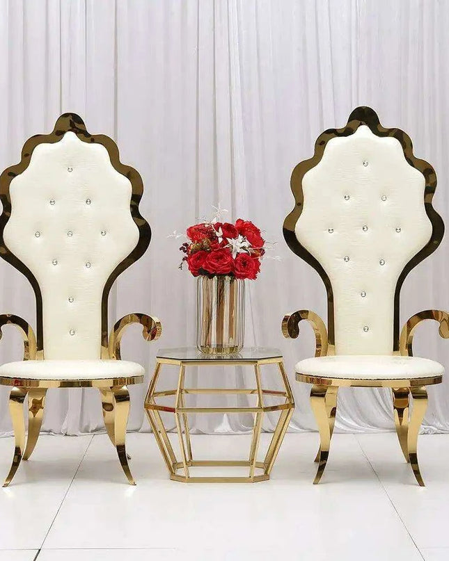 Majestic Stainless Steel Throne Chair for Exquisite Weddings and Celebrations
