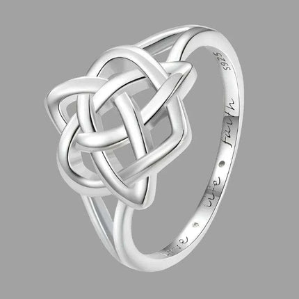Eternal Love Celtic Knot Ring in Sterling Silver - A Timeless Symbol of Connection for Her