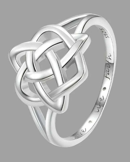 Eternal Love Celtic Knot Ring in Sterling Silver - A Timeless Symbol of Connection for Her