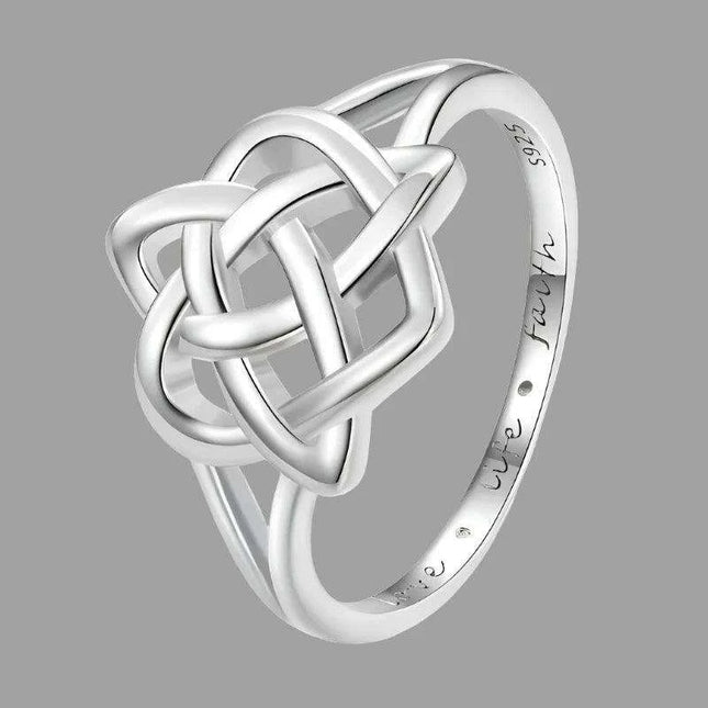 Eternal Love Celtic Knot Ring in Sterling Silver - A Timeless Symbol of Connection for Her