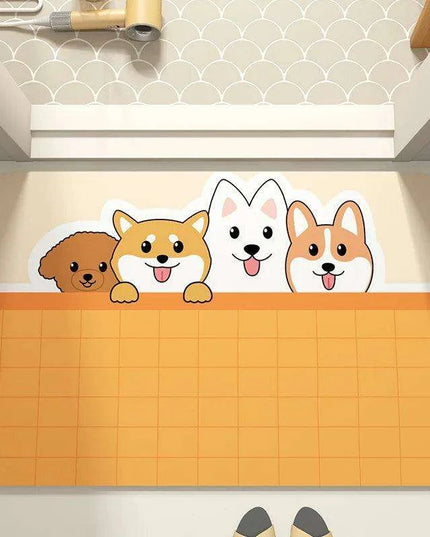 Cartoon-Inspired Diatomite Quick-Drying Bath Mat - Fun and Functional Home Rug
