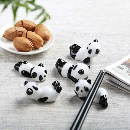 Playful Panda Ceramic Chopsticks Rest - Fun Table Decor for Asian Cuisine
